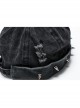 Punk Stylish Metal Spike Decoration Non-Stretch Woven Fabric Large Pin Metal Chain Male Hat