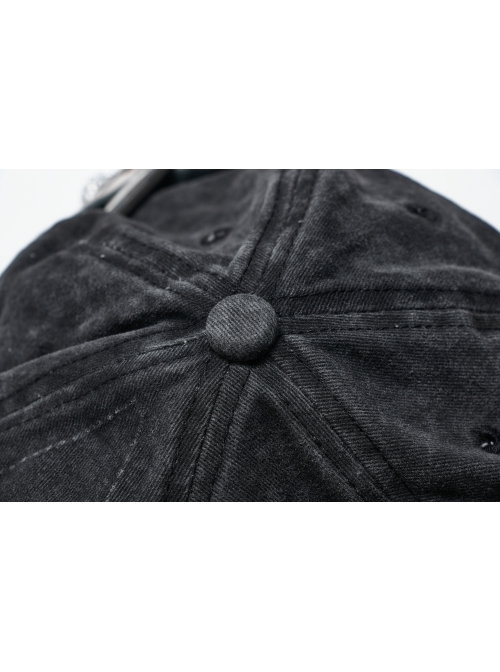 Punk Stylish Metal Spike Decoration Non-Stretch Woven Fabric Large Pin Metal Chain Male Hat