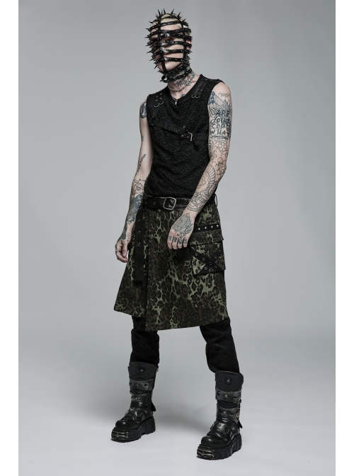 PU Material Different Length Designs Metal Cone Personalized Cross Rope Male Headgear