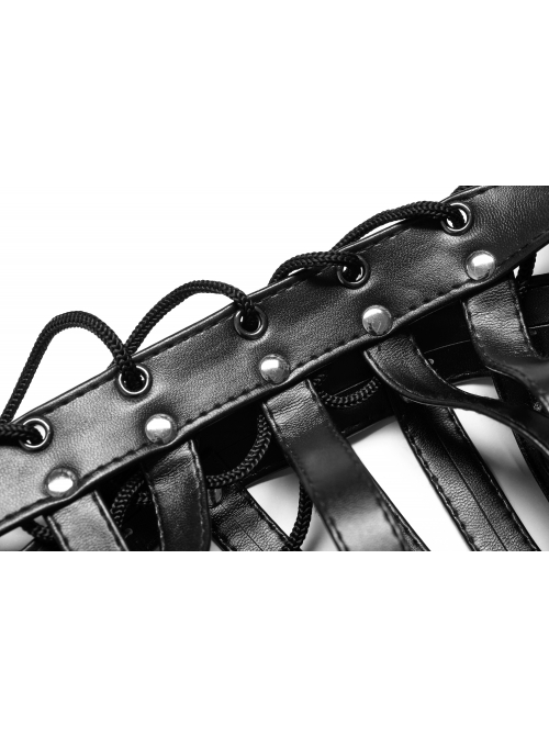 PU Material Different Length Designs Metal Cone Personalized Cross Rope Male Headgear
