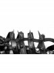 PU Material Different Length Designs Metal Cone Personalized Cross Rope Male Headgear