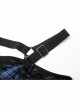 Gothic Sexy Hole Texture Elasticity Knitting Printing Personality Off Shoulder Strap Cross Straps At Waist Short Blue Black Female Shirt