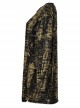 Gothic Ragged Texture Fabric Skeleton Printing Detachable Decorative Tape Loose Long Sleeve Black And Yellow Female Shirt