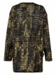 Gothic Ragged Texture Fabric Skeleton Printing Detachable Decorative Tape Loose Long Sleeve Black And Yellow Female Shirt