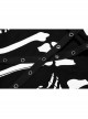 Punk Black Stretch-Knit Personality Skull Skeleton Print Metal Buckle Webbing Decoration Male Sleeveless T-Shirt