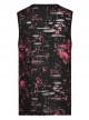 Punk Daily Knitted Personality Red Abstract Print  Broken Holes Grommet Ribbon Decoration Loose Sleeveless Male T-Shirt