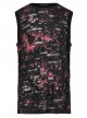 Punk Daily Knitted Personality Red Abstract Print  Broken Holes Grommet Ribbon Decoration Loose Sleeveless Male T-Shirt