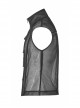 Punk Rough No Elasticity Woven Mesh Black Metal Buckle Belts Decoration Perspective Sleeveless Male Metal Zipper Vest