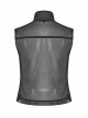 Punk Rough No Elasticity Woven Mesh Black Metal Buckle Belts Decoration Perspective Sleeveless Male Metal Zipper Vest