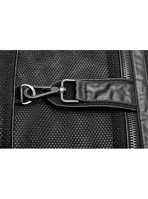 Punk Rough No Elasticity Woven Mesh Black Metal Buckle Belts Decoration Perspective Sleeveless Male Metal Zipper Vest