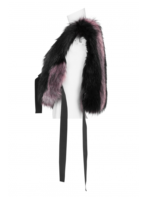 Punk Artificial Leather Knitted Fabric Belt Decoration Zipper Hooded Loose Comfortable Female Woollen Coat