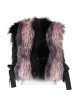 Punk Artificial Leather Knitted Fabric Belt Decoration Zipper Hooded Loose Comfortable Female Woollen Coat
