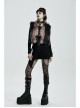 Punk Artificial Leather Knitted Fabric Belt Decoration Zipper Hooded Loose Comfortable Female Woollen Coat