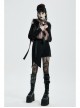 Punk Artificial Leather Knitted Fabric Belt Decoration Zipper Hooded Loose Comfortable Female Woollen Coat