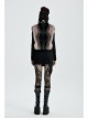 Punk Artificial Leather Knitted Fabric Belt Decoration Zipper Hooded Loose Comfortable Female Woollen Coat