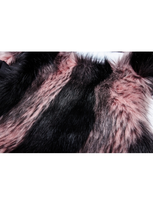 Punk Artificial Leather Knitted Fabric Belt Decoration Zipper Hooded Loose Comfortable Female Woollen Coat