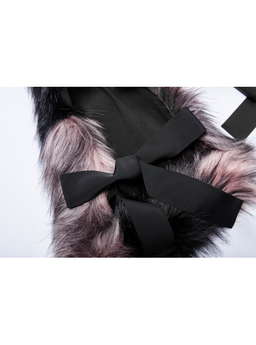 Punk Artificial Leather Knitted Fabric Belt Decoration Zipper Hooded Loose Comfortable Female Woollen Coat