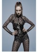 Black Patent Leather Heart Lock Chain Key Sexy Buttonhole Belt Trim Gothic Female Corset