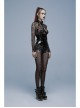 Black Patent Leather Heart Lock Chain Key Sexy Buttonhole Belt Trim Gothic Female Corset