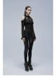 Gorgeous Gothic Stretch-Knit Printed Splicing Mesh Shoulder Jacquard Off The Shoulder Tie Rope Female Shirt