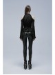 Gorgeous Gothic Stretch-Knit Printed Splicing Mesh Shoulder Jacquard Off The Shoulder Tie Rope Female Shirt