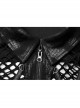 Irregular Printed Knitted Fabric Splicing Stretch Diamond Mesh Metal Shake Button Hem Bat Trim Zipper Punk Short Female Jacket