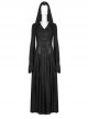 Embossed Knitting Gothic Beautifully Hollowed Applique Cross Webbing Pleated Lace Flared Sleeves Hooded Long Female Coat