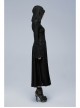 Embossed Knitting Gothic Beautifully Hollowed Applique Cross Webbing Pleated Lace Flared Sleeves Hooded Long Female Coat