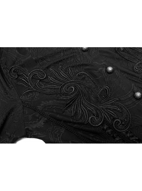 Embossed Knitting Gothic Beautifully Hollowed Applique Cross Webbing Pleated Lace Flared Sleeves Hooded Long Female Coat