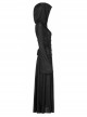 Embossed Knitting Gothic Beautifully Hollowed Applique Cross Webbing Pleated Lace Flared Sleeves Hooded Long Female Coat