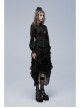 Gothic No Elasticity Sexy Hollowed Embroidered Mesh Personalized Bat Neckline Black Long Sleeve Shirt