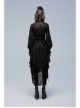 Gothic No Elasticity Sexy Hollowed Embroidered Mesh Personalized Bat Neckline Black Long Sleeve Shirt