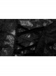 Gothic No Elasticity Sexy Hollowed Embroidered Mesh Personalized Bat Neckline Black Long Sleeve Shirt