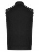 Punk Simple Daily Elastic Twill Fabric Featured Flap Pocket Metal Accessories Black Sleeveless Male Vest