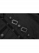 Black Punk Asymmetric Hem Personality Metal Buckle Decorative Soft Long Sleeve Male Shirt