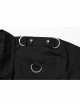 Black Punk Asymmetric Hem Personality Metal Buckle Decorative Soft Long Sleeve Male Shirt