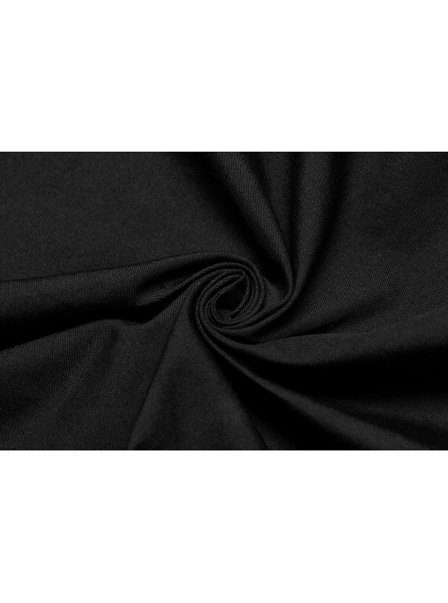Black Punk Asymmetric Hem Personality Metal Buckle Decorative Soft Long Sleeve Male Shirt