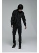 Delicate Decals Placket Pleated Ruffle Simple Black Long Sleeve Gothic Male Shirt