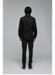 Delicate Decals Placket Pleated Ruffle Simple Black Long Sleeve Gothic Male Shirt