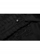 Delicate Decals Placket Pleated Ruffle Simple Black Long Sleeve Gothic Male Shirt