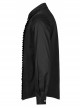 Delicate Decals Placket Pleated Ruffle Simple Black Long Sleeve Gothic Male Shirt