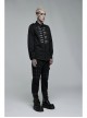 Punk Personality Skeleton Skeleton Shape Pattern Embroidery Cotton No Elasticity Twill Black Long Sleeve Male Shirt