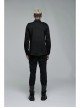 Punk Personality Skeleton Skeleton Shape Pattern Embroidery Cotton No Elasticity Twill Black Long Sleeve Male Shirt