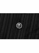 Gothic Dark Strip Groove Woven Fabric Personality Asymmetric Hem Medium Length Male Black Shirt