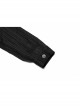 Gothic Dark Strip Groove Woven Fabric Personality Asymmetric Hem Medium Length Male Black Shirt