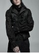 Gothic Noble Jacquard Embroidery Pleated Ruffle Delicate Buttons Decoration Black Vest
