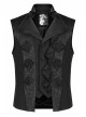Gothic Noble Jacquard Embroidery Pleated Ruffle Delicate Buttons Decoration Black Vest