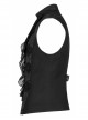 Gothic Noble Jacquard Embroidery Pleated Ruffle Delicate Buttons Decoration Black Vest