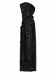 Decadent Knitted Holes Mesh Design Metal Zipper Buttonhole Decoration Metal Large Pins Male Gothic Coat