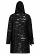Decadent Knitted Holes Mesh Design Metal Zipper Buttonhole Decoration Metal Large Pins Male Gothic Coat